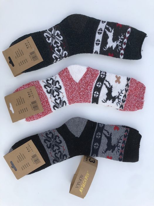 Damskie Skarpety Alpaka 3 pary wełniane  35/38 lub 39/42