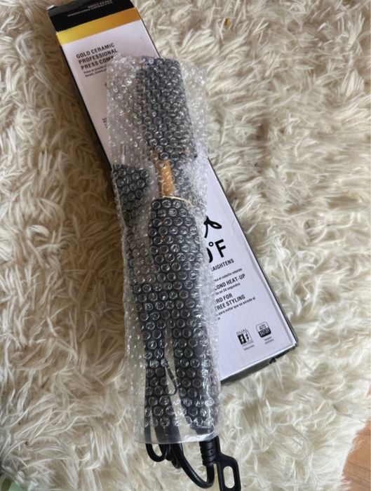 Pente elétrico 2 em 1, Alisa e cacheia