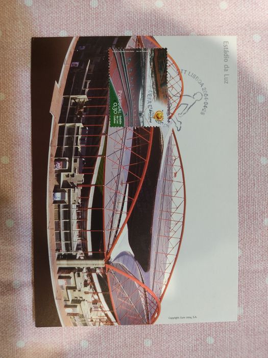 Postal oficial selado do estádio da luz Benfica
