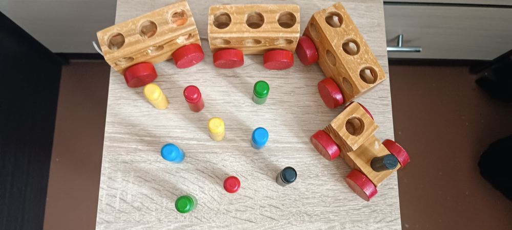 Сортер пазл розвиваюча іграшка поїзд дерев'яна іграшка