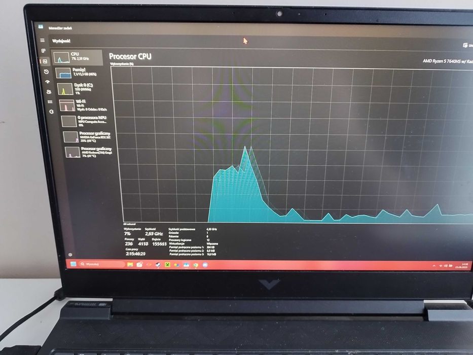 Laptop HP Victus 16 Ryzen 5-7640HS/16GB/512/Win11 RTX3O5O 144Hz
