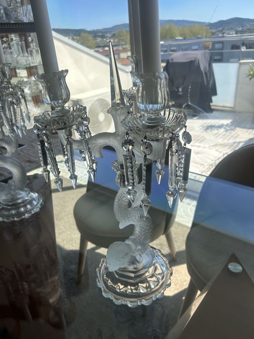 Par candelabros cristal sereia