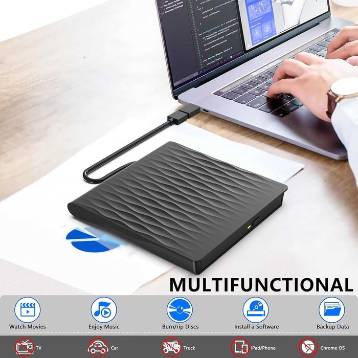 DANGZW napęd zewnętrzny odtwarzacz CD DVD USB 3.0 USB-C PC laptop