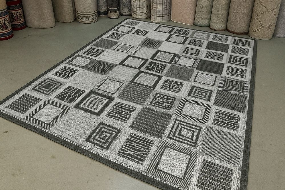 Килим безворсовий Сірий ковер Однотонний ковер Доріжка коврик Склад