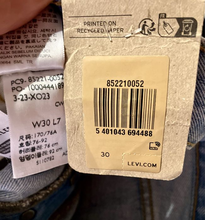 Calções Levi’s 501 93, w30