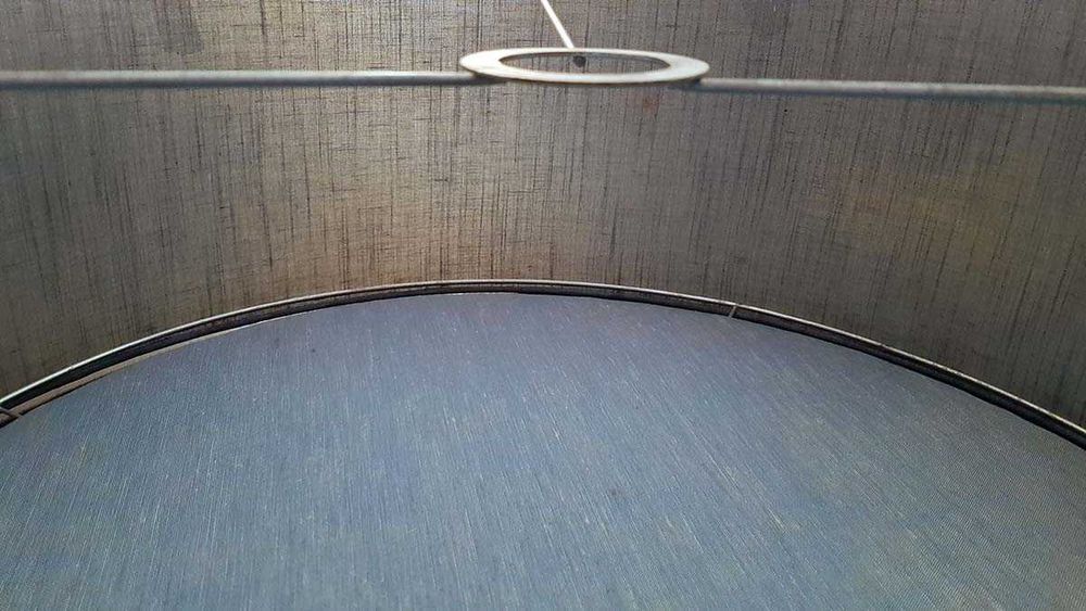 Abatjour de tecto em tela azul 55cm de diâmetro