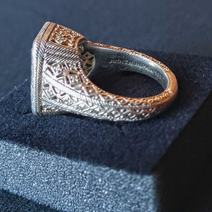 Pierścionek designer Judith Ripka oryginalny srebro pr.925 Moissanit