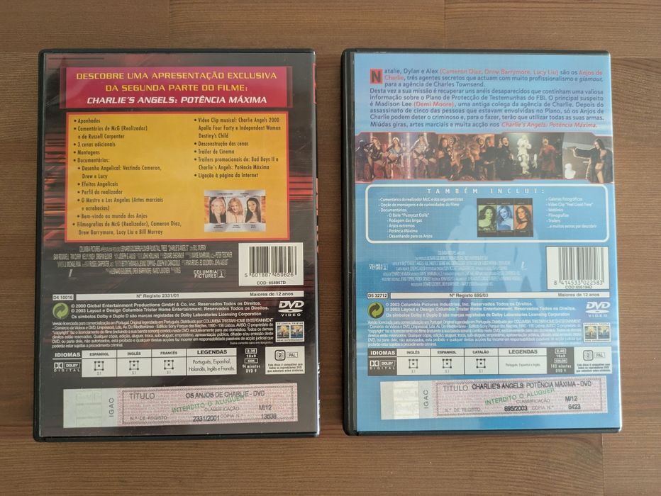 DVD Duplo - " Anjos de Charlie I e II" edição especial (COMO NOVO)