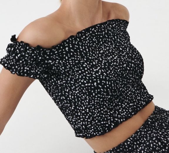 Crop top w kropki