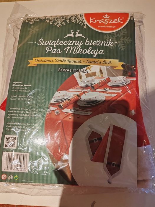 Bieżnik świąteczny pas Mikołaja