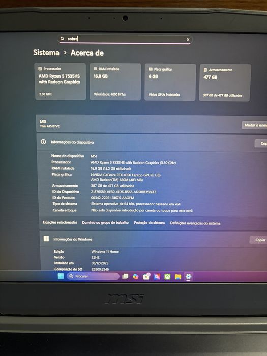 MSI Thin A15 B7VE