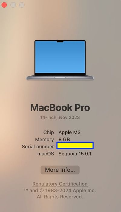 MacBook PRO 14 M3 8 CPU/ 10 GPU/ 8 RAM/ 512GB Space Gray