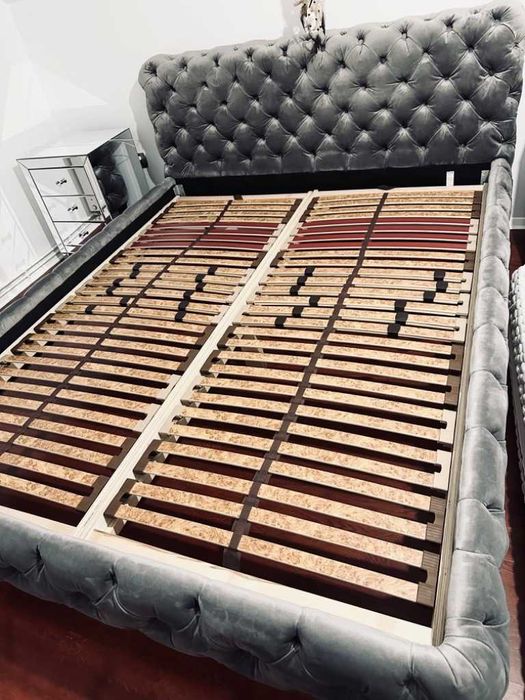 łóżko KARE Desire 160x200 cm jasnoszare stelaż regulowany //OKAZJA!!