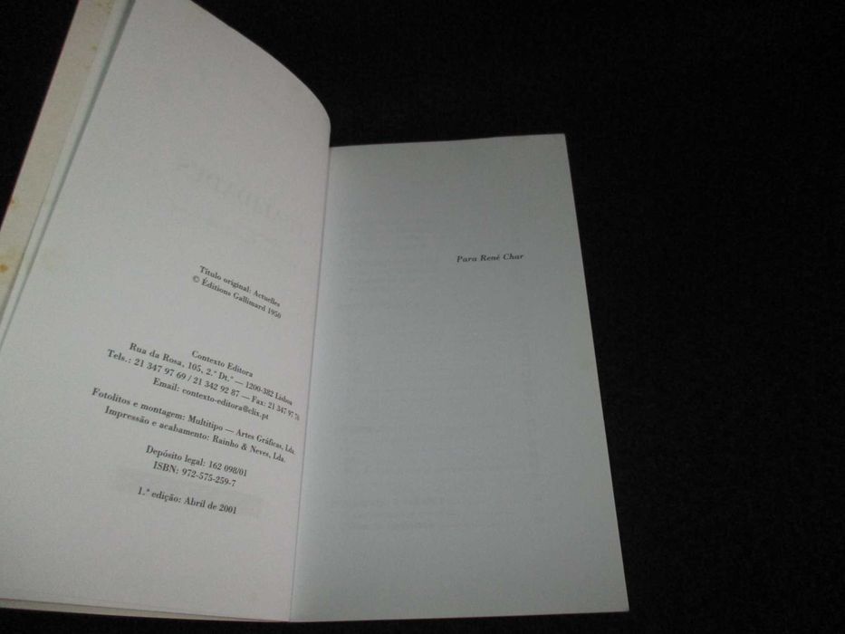 Livro Actualidades Albert Camus