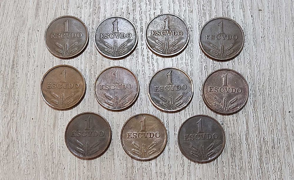 Moedas de 1 escudo Bronze Portugal 1969-1979