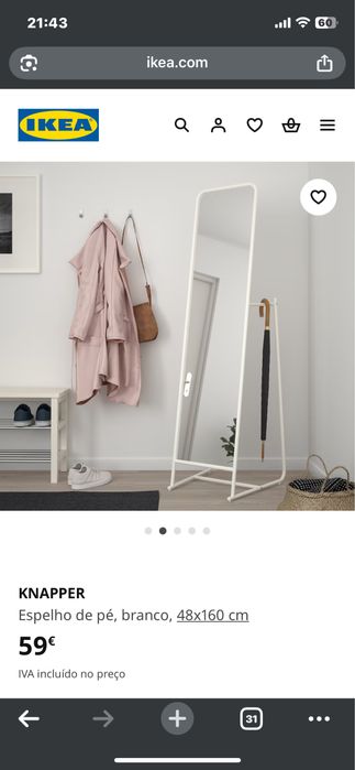 Espelho com cabide ikea