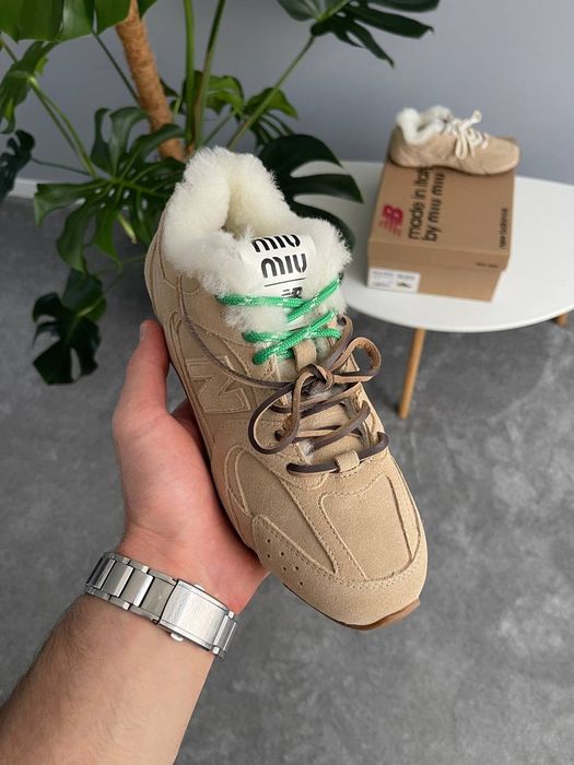 р36-41 Кросівки  New Balance 530 Miu miu Beige Brown Fur