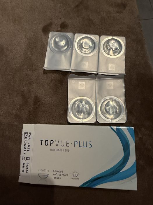 Soczewki +0,75 Top Vue Plus 5 sztuk i Plyn do Soczewek