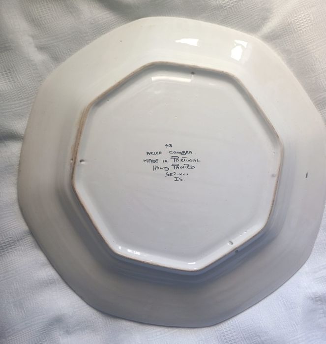 Lindo prato pintado á mão, loiça de Coimbra séc XVII