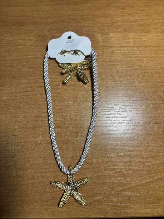 Naszyjnik rozgwiadza + kolczyki. Hit