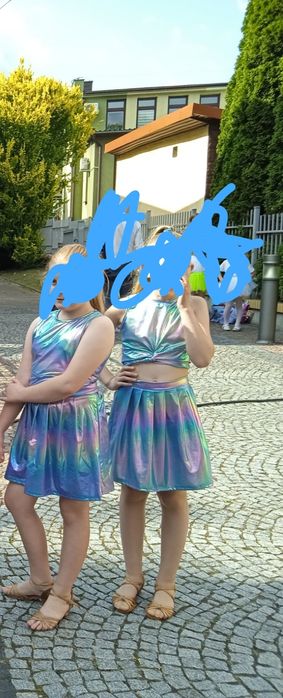 Komplet błyszczący karnawał 7-8 lat