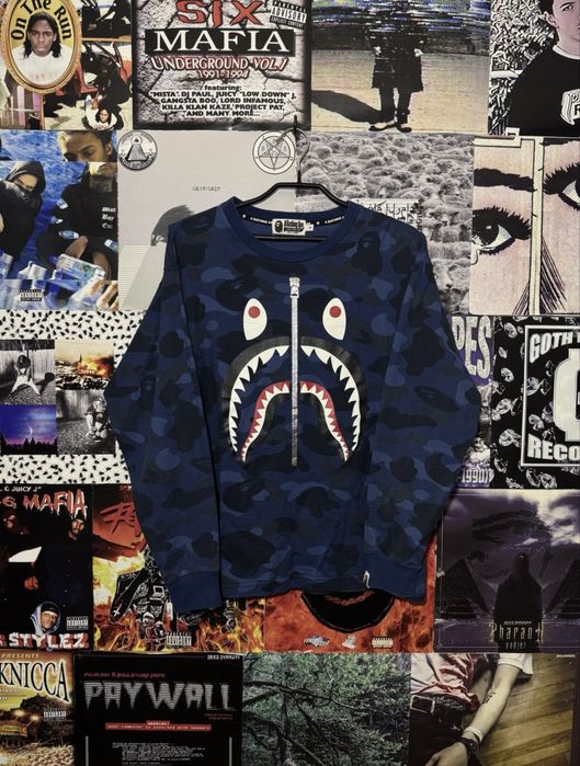 Лонгслив Bape Bathing Ape WGM Shark Camo