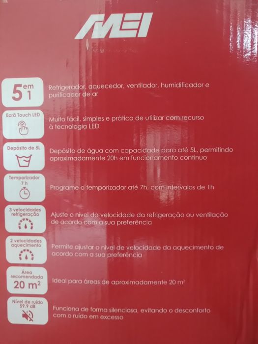 Climatizador MEI 4 em 1 – Quente, Frio e Purificador + Comando