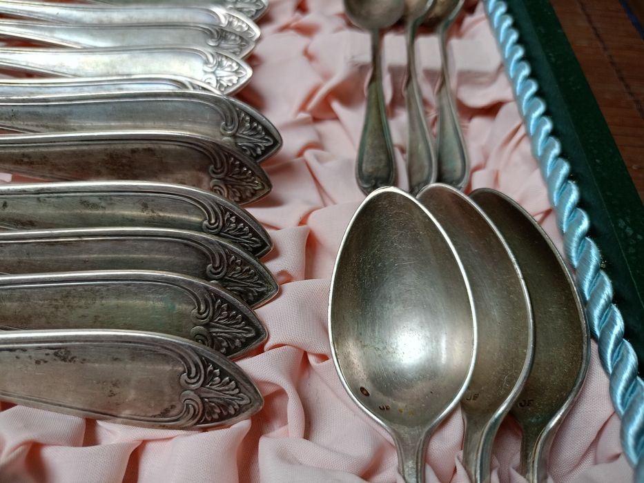 Łyżki srebrne, srebro Sztućce Fraget 800