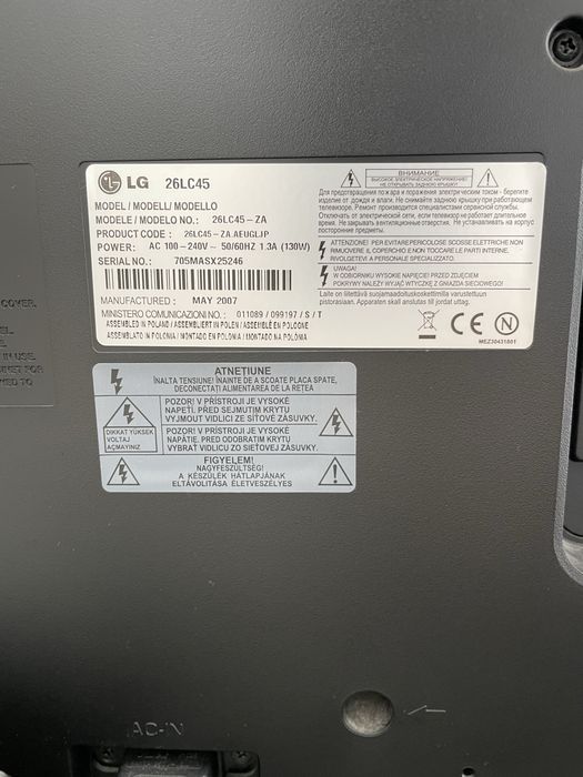 TV LG 26” LCD | Modelo 26LC45 | Impecável