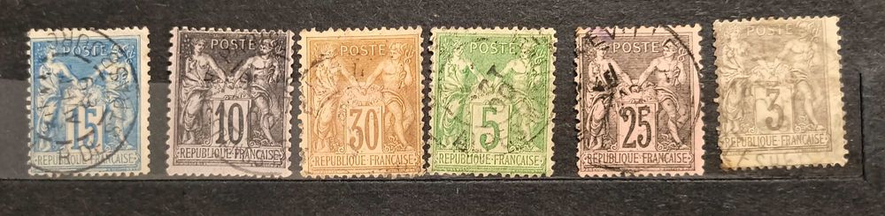 Zestaw znaczków - Przedwojenne - Francja 1876