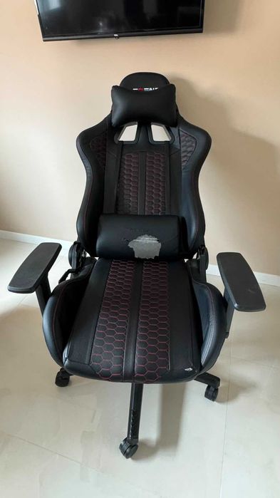 Cadeira gaming NIBE pele sintética preto/vermelho