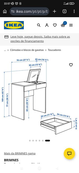 Tocador ikea . Bom estado de conservação.