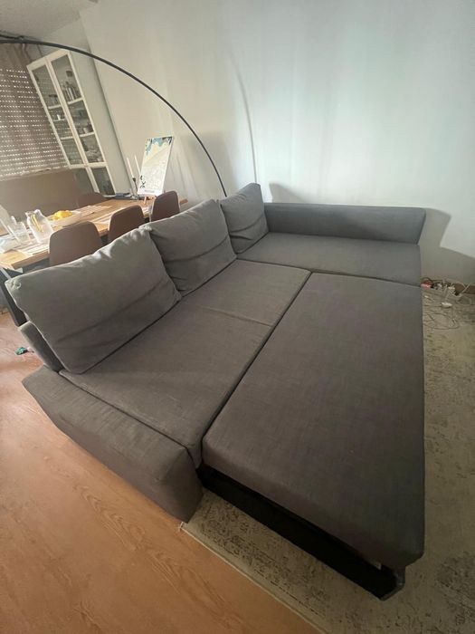 Sofá cama 3 lugares com chaise long