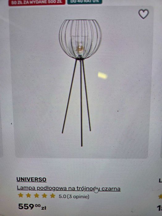 lampa podłogowa stojąca UNIVERSO BLACK