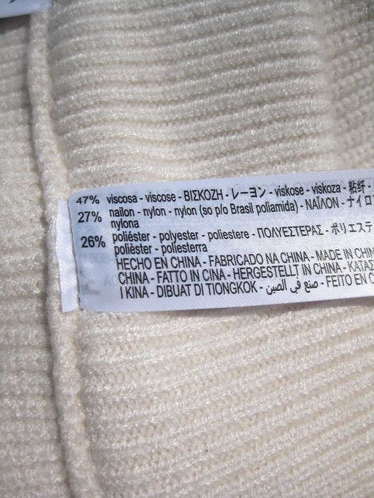 Молочная вязаная тёплая массивная мягенькая юбка трапеция ZARA M