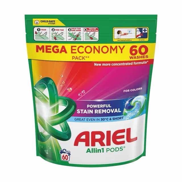 Капсулы для стирки Ariel 3в1 россыпью горный родник