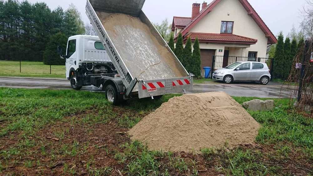 Usługi wywrotką ROD piach żwir tłuczeń ziemia kruszywo kora ogrodowa