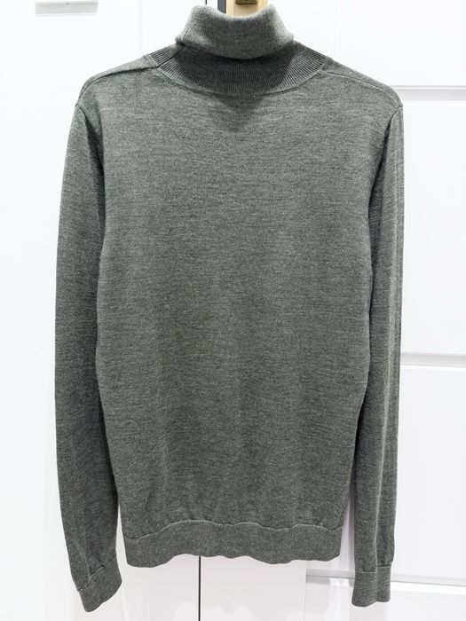Golf ciemnozielony khaki 100% wełna merino wool Blu