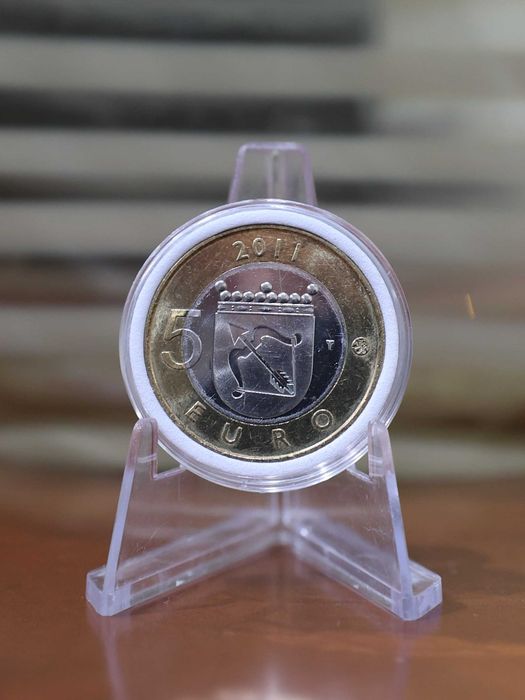 Finlândia Moeda 5€ Bimetálica - 2011 - Províncias Históricas – Savónia