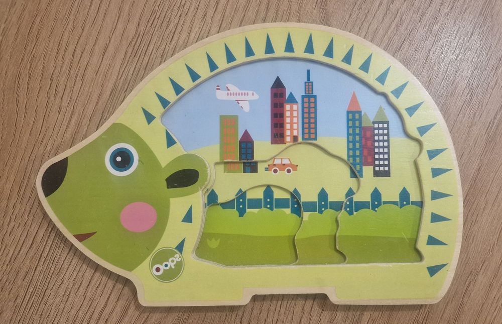 Jeż drewniana układanka/puzzle