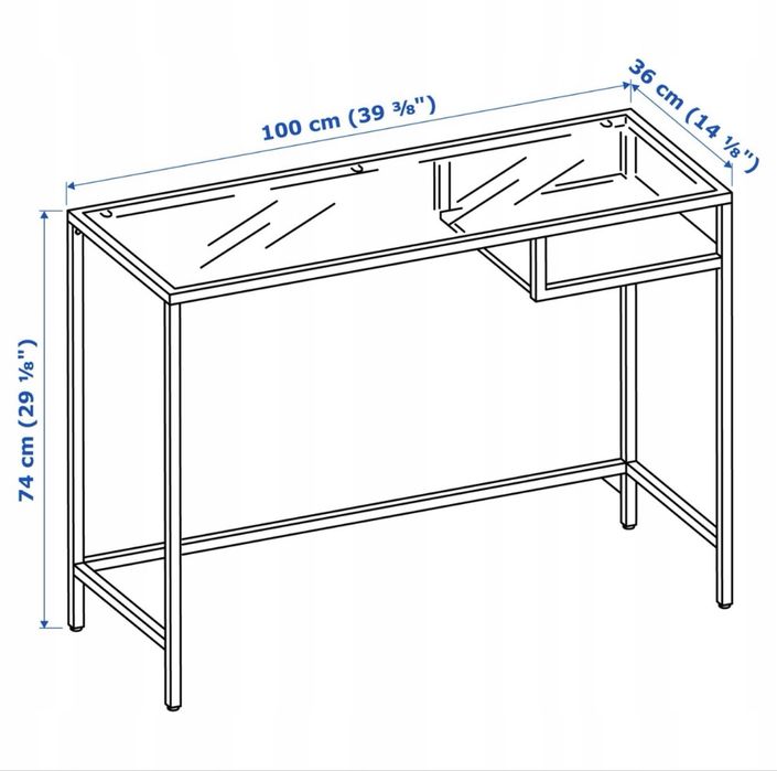 Biurko na laptopa szklany IKEA