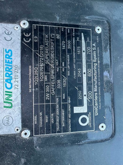 Wózek widłowy elektryczny UniCarries 1Q2L25Q Kabina 2018r.