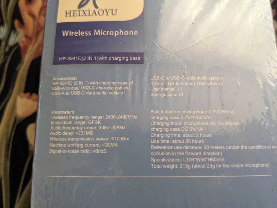 Беспроводной петличный микрофон HEIXIAOYU петличка для Android/IOS