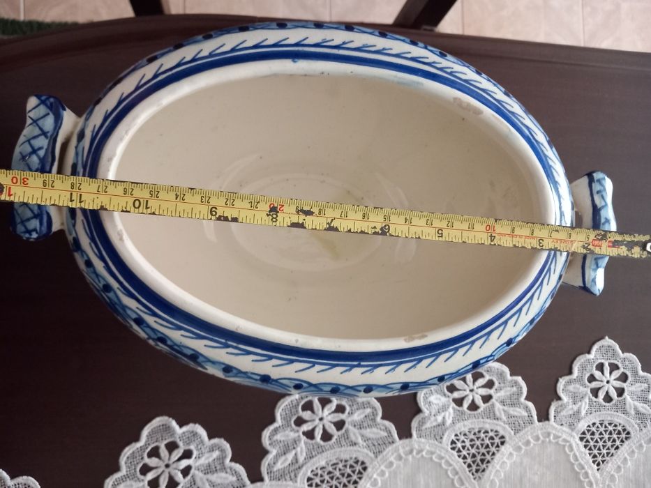 Conjunto Travessa e Terrina de faiança Miragaia  sec: XIX