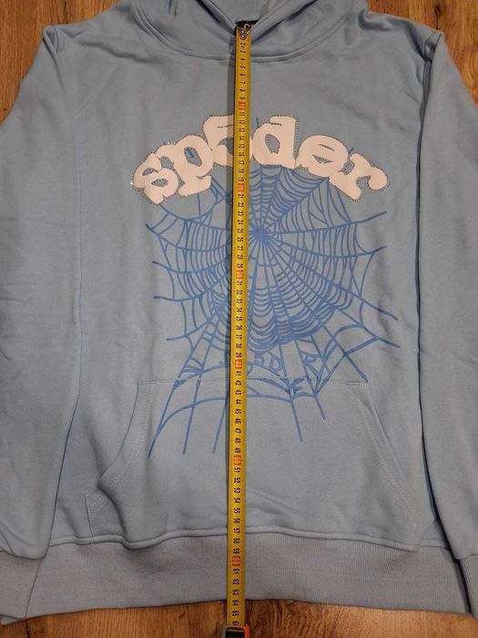 Bluza Sp5der, niebieska, z kapturem