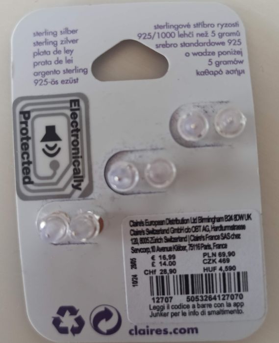 Brincos em prata de lei claire's NOVOS elefantes