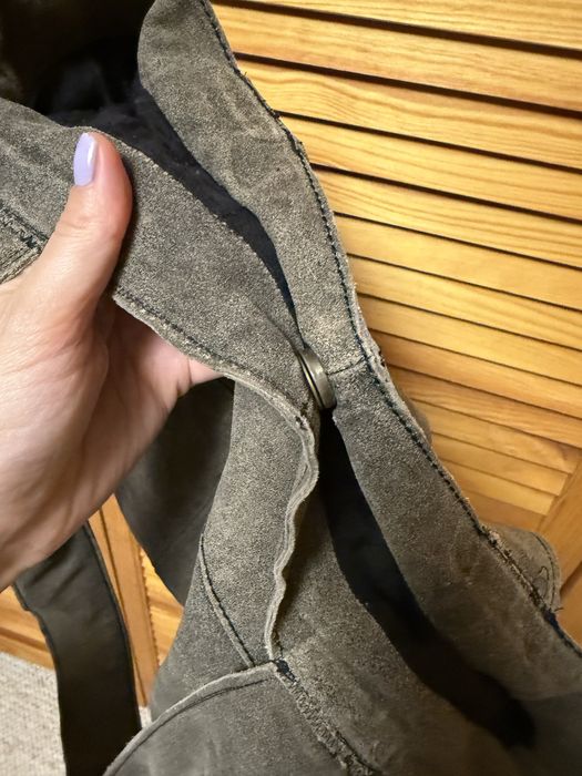 Skórzana torba shopper khaki duża