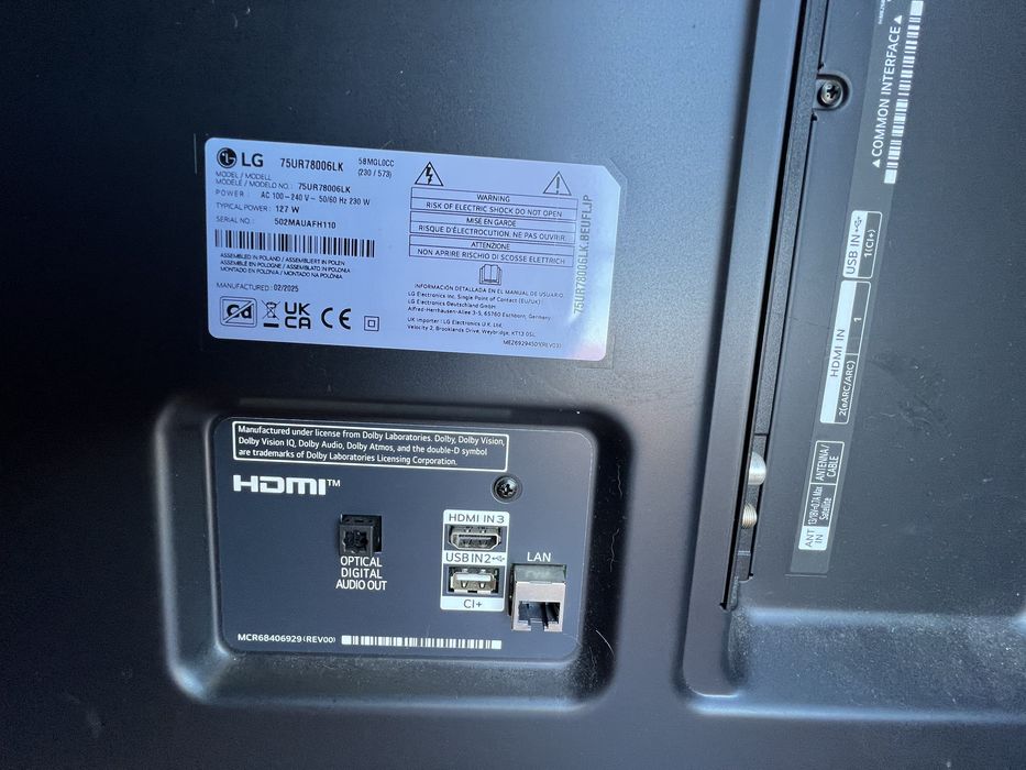 Tv lg  75 polegadas pra peças