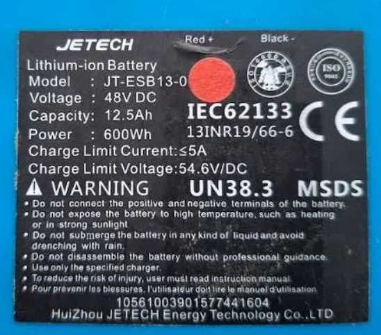 Bateria do Hulajnogi Elektrycznej 48v 12,5Ah 100% sprawna