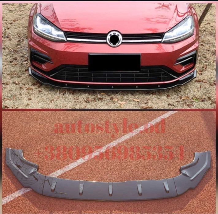 Сплиттер бампера для Volkswagen Golf 7 диффузор губа спойлер сплiтер